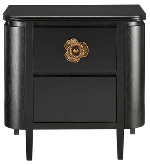 Currey and Company Briallen Black Nightstand