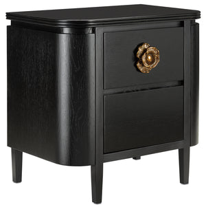 Currey and Company Briallen Black Nightstand