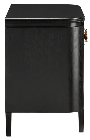 Currey and Company Briallen Black Nightstand