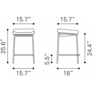 Lids Counter Stool Dark Gray (Set of 2) - Dark Gray