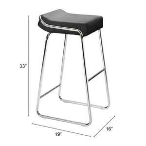 Wedge Barstool Black (Set of 2) - Black