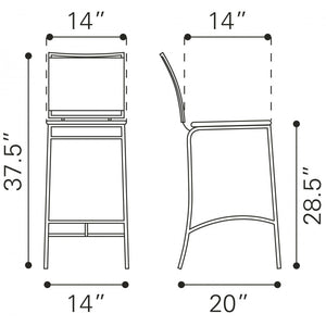 Soar Bar Chair Black (Set of 2) - Black