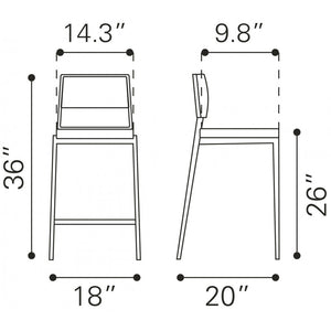 Dolemite Counter Chair White (Set of 2) - White