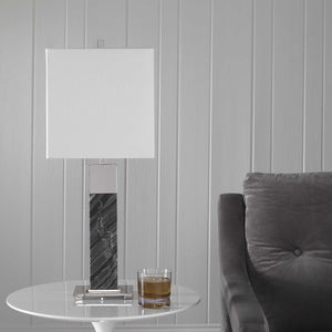 Pilaster Black Marble Table Lamp