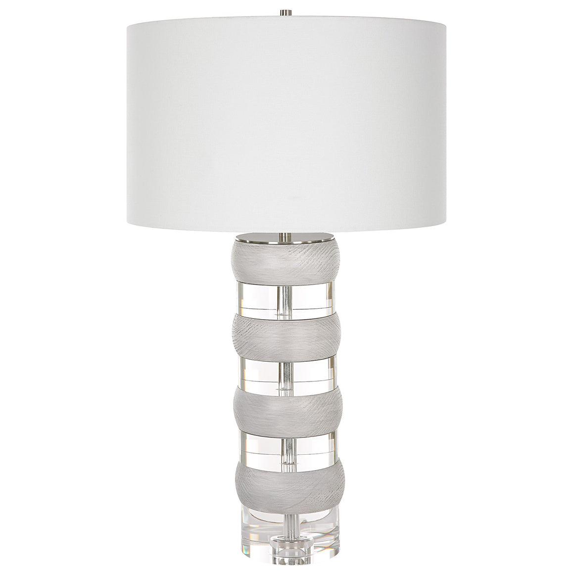 Uttermost Band Together Crystal & Wood Table Lamp