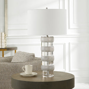 Uttermost Band Together Crystal & Wood Table Lamp