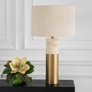 Uttermost Gravitas Elegant Brass & Stone Lamp