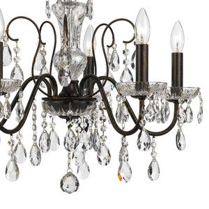 Butler 5 Light Hand Cut Crystal English Bronze Chandelier