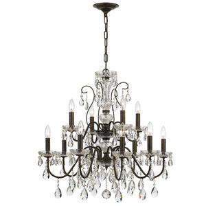 Butler 12 Light Hand Cut Crystal Polished Chrome Chandelier