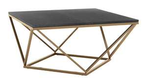 Verona Marble Coffee Table Black & Antique Brass