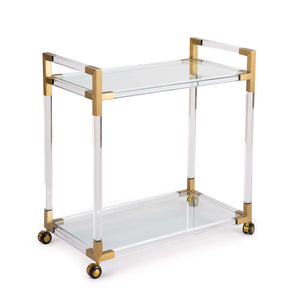 Regina Andrew Acrylic and Brass Bar Cart