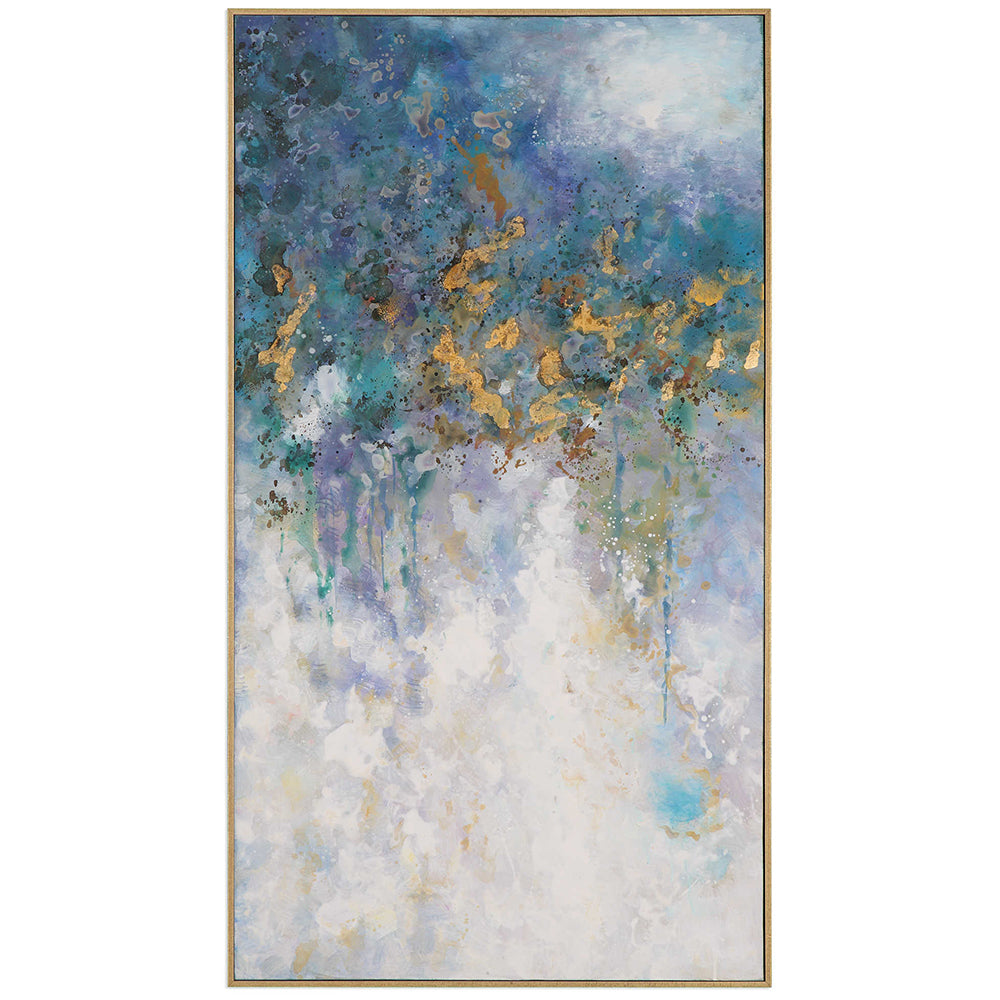 Rectangular Hand-Painted Textured Artwork on Canvas