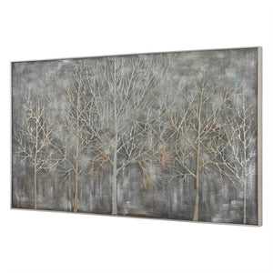 Oversized Hand-Painted Dimensional Artwork – Multi Grey