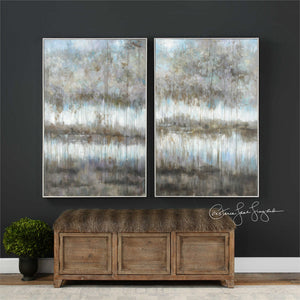 Oversized Hand-Painted Abstract Artwork – Set of 2