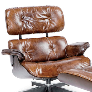 Regina Andrew Leather Lounge Chair with Ottoman - Brown