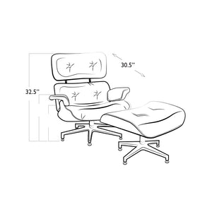 Regina Andrew Leather Lounge Chair with Ottoman - Brown