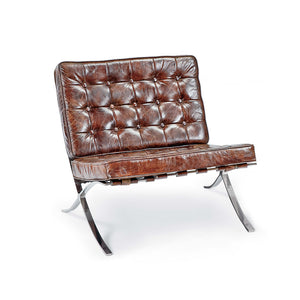 Regina Andrew Barcelona Style Tufted Leather Chair - Brown