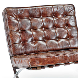 Regina Andrew Barcelona Style Tufted Leather Chair - Brown
