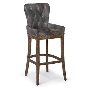 Regina Andrew Tufted Leather Tavern Bar Stool – Dark Grey