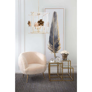 Regina Andrew Scandinavian Club Chair with Brass Legs - Sheepskin