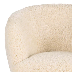 Regina Andrew Scandinavian Club Chair with Brass Legs - Sheepskin