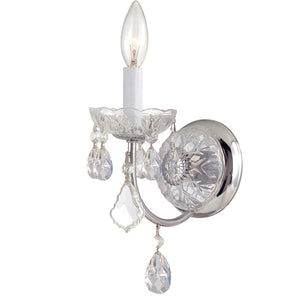 Imperial 1 Light Clear Italian Crystal Polished Chrome Sconce