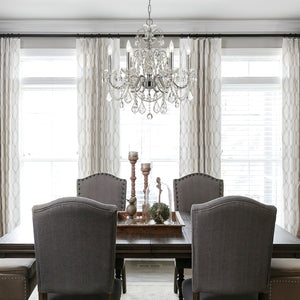 Imperial 6 Light Clear Italian Crystal Polished Chrome Chandelier