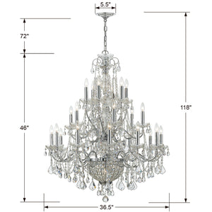Imperial 26 Light Hand Cut Crystal Polished Chrome Chandelier