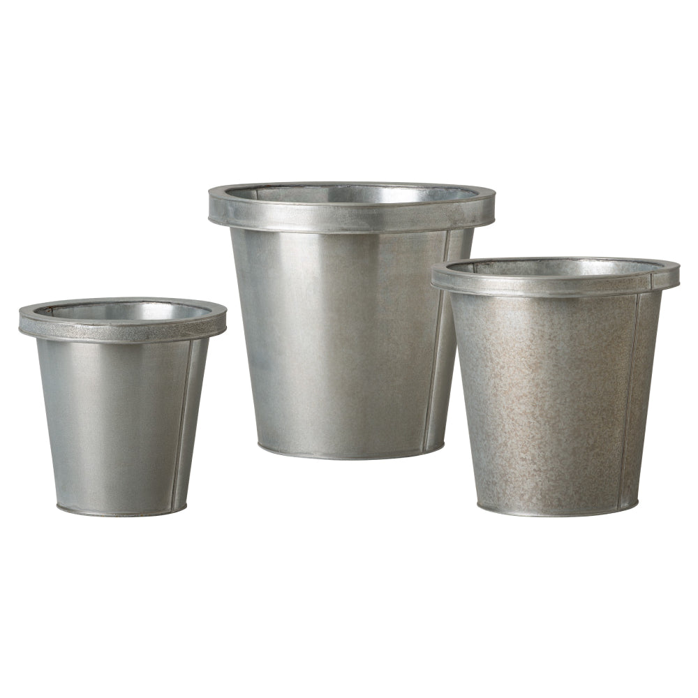 Galvanized Zinc Pots – Set of 3