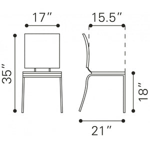 Criss Cross Dining Chair White (Set of 4) - White