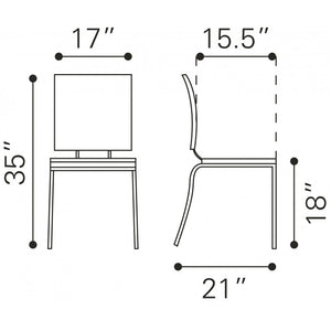 Criss Cross Dining Chair Black (Set of 4) - Black