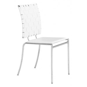 Criss Cross Dining Chair White (Set of 4) - White