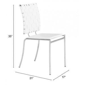 Criss Cross Dining Chair White (Set of 4) - White