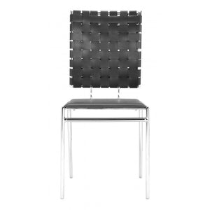 Criss Cross Dining Chair Black (Set of 4) - Black
