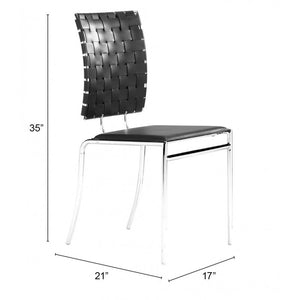 Criss Cross Dining Chair Black (Set of 4) - Black