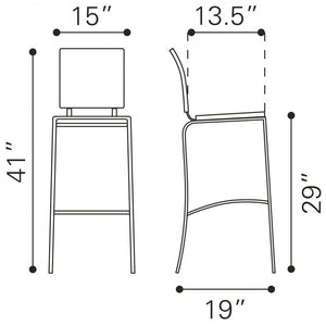 Criss Cross Barstool White (Set of 2) - White