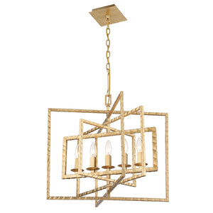 Capri 5 Light Antique Gold Chandelier