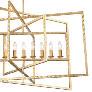 Capri 9 Light Antique Gold Chandelier