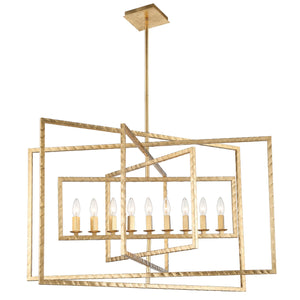 Capri 9 Light Antique Gold Chandelier