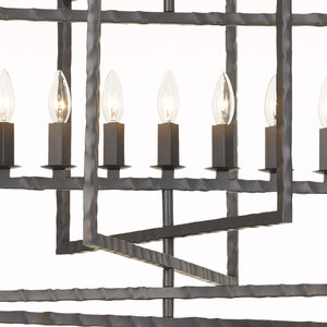 Capri 9 Light Raw Steel Chandelier