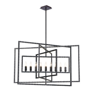 Capri 9 Light Raw Steel Chandelier