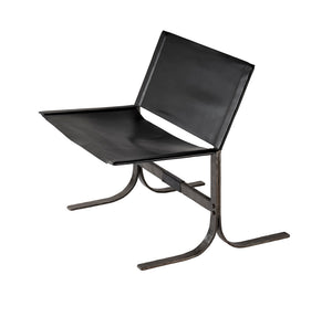 Alessa Sling Chair in Black Leather