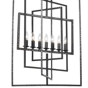Capri 7 Light Raw Steel Chandelier