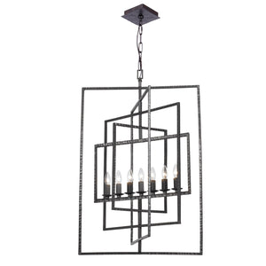 Capri 7 Light Raw Steel Chandelier