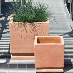 Natural Terra Cotta Square Planters - Set of 2