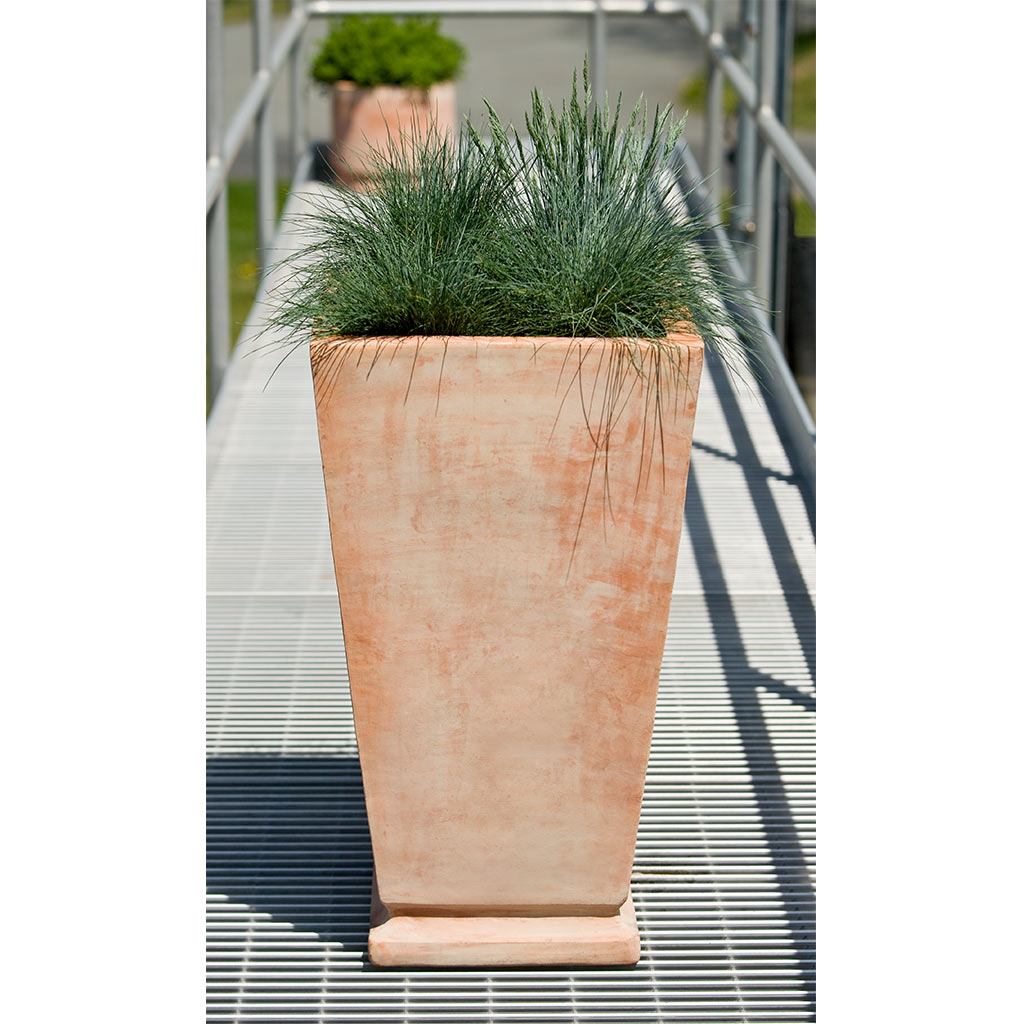 Tall Terra Cotta Square Taper Planter - Natural