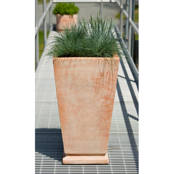square planting pot Tall Terra Cotta Square Taper Planter - Natural