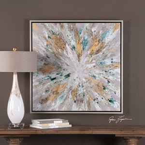 Abstract Starburst Wall Art with Gold Accents