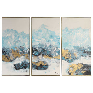 Three Panel Abstract Waves Wall Art