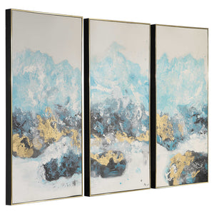 Three Panel Abstract Waves Wall Art